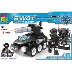 WOMA C0506 0506 Xếp hình kiểu  SWAT SPECIAL FORCE SWAT Truck Xe đầu Kéo Chở Quân Của Lực Lượng đặc Nhiệm 716 khối