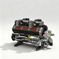 Free Tribe 36301 V12 DOHC ENGINE Xếp hình lắp ráp ghép mô hình Động cơ V12 DOHC