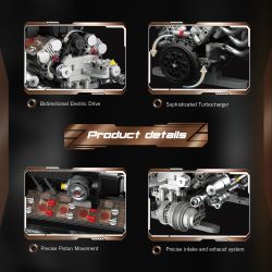 Free Tribe 36301 V12 DOHC ENGINE Xếp hình lắp ráp ghép mô hình Động cơ V12 DOHC