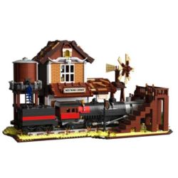 Free Tribe 36001 WESTERN TRAIN STATION Xếp hình lắp ráp ghép mô hình Ga xe lửa phía Tây