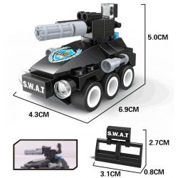 WOMA C0506 0506 Xếp hình kiểu  SWAT SPECIAL FORCE SWAT Truck Xe đầu Kéo Chở Quân Của Lực Lượng đặc Nhiệm 716 khối