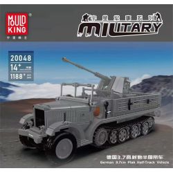 MouldKing 20048 German 3.7cm Flak Half-Track Vehicle Xếp hình lắp ráp ghép mô hình Pháo phòng không 3.7 bán xích của Đức