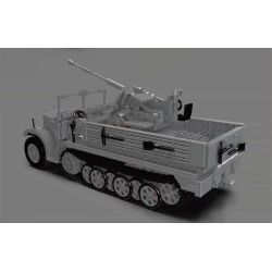 MouldKing 20048 German 3.7cm Flak Half-Track Vehicle Xếp hình lắp ráp ghép mô hình Pháo phòng không 3.7 bán xích của Đức