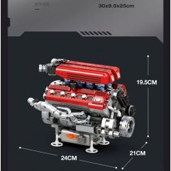 Reobrix 33015 Engine Xếp hình lắp ráp ghép mô hình động cơ công thức
