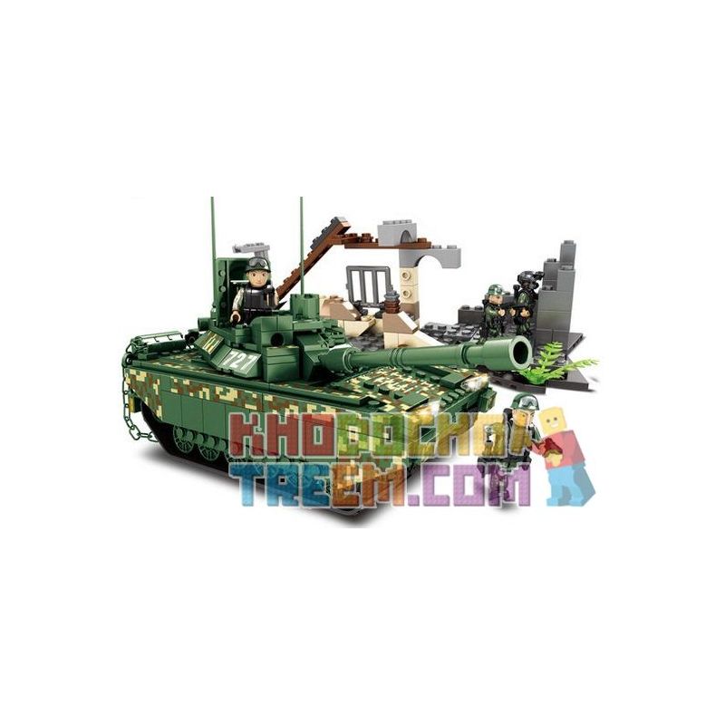 WOMA C0727 0727 Xếp hình kiểu  MILITARY ARMY Millitary Tank Xe Tăng Quân Sự 528 khối điều khiển từ xa