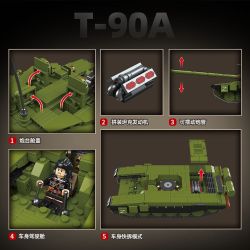 QUANGUAN 100313 Xếp hình lắp ráp ghép mô hình Xe tăng chiến đấu chủ lực T-90A