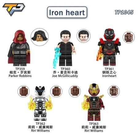 TP TP1045 TP TP359 TP TP360 TP TP361 TP TP362 TP TP363 Iron heart Xếp hình lắp ráp ghép mô hình Trái Tim Sắt 5 nhân vật nhỏ