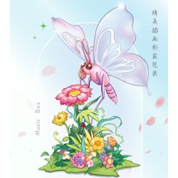 KAZI GBL BOZHI KY81139 Xếp hình lắp ráp ghép mô hình Hộp nhạc thơm bướm