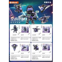iBlock ib1111 Xếp hình lắp ráp ghép mô hình Anh hùng trong mơ thành phố: Phi công đội chiến đấu trên không