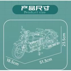 MouldKing 23004 American Cruiser Motorcycle Xếp hình lắp ráp ghép mô hình xe máy du lịch Mỹ