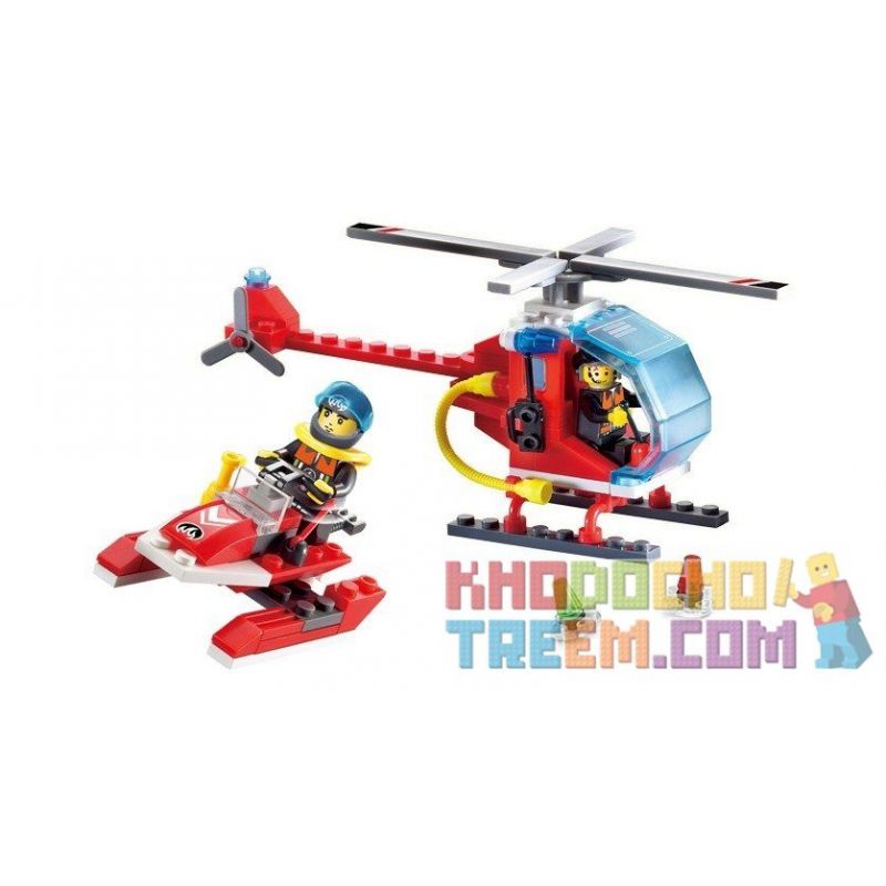 Enlighten 902 Qman 902 non  ĐỘI CỨU HỘ DƯỚI NƯỚC 4 TRONG 1 bộ đồ chơi xếp lắp ráp ghép mô hình City FIRE RESCUE SEA SEARCH TEAMS Thành Phố 111 khối