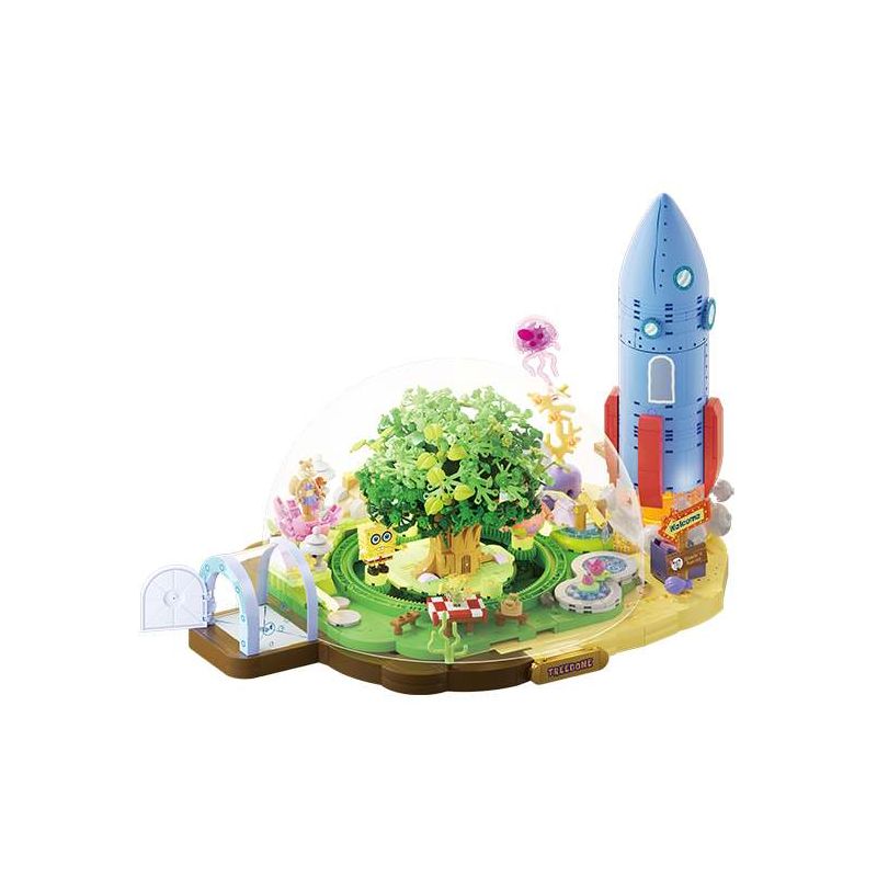 AREA-X AB0088 Xếp hình lắp ráp ghép mô hình SpongeBob SquarePants: Ngôi nhà trên cây có mái vòm của Sandy