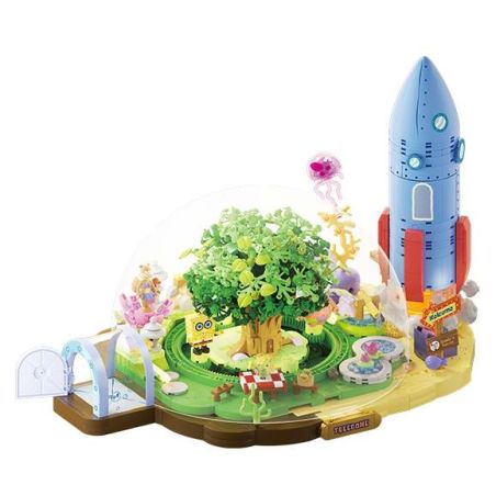 AREA-X AB0088 Xếp hình lắp ráp ghép mô hình SpongeBob SquarePants: Ngôi nhà trên cây có mái vòm của Sandy