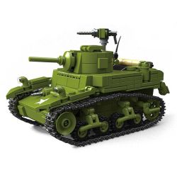ThirdParty 300020 M3A1 Stuart Xếp hình lắp ráp ghép mô hình xe tăng M3A1 Stuart