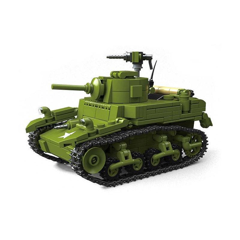 ThirdParty 300020 M3A1 Stuart Xếp hình lắp ráp ghép mô hình xe tăng M3A1 Stuart