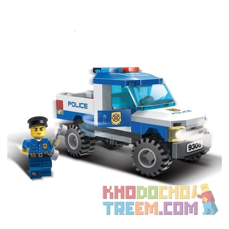 GUDI 9306 non  XE TẢI CỦA CẢNH SÁT bộ đồ chơi xếp lắp ráp ghép mô hình City POLICE Thành Phố 84 khối