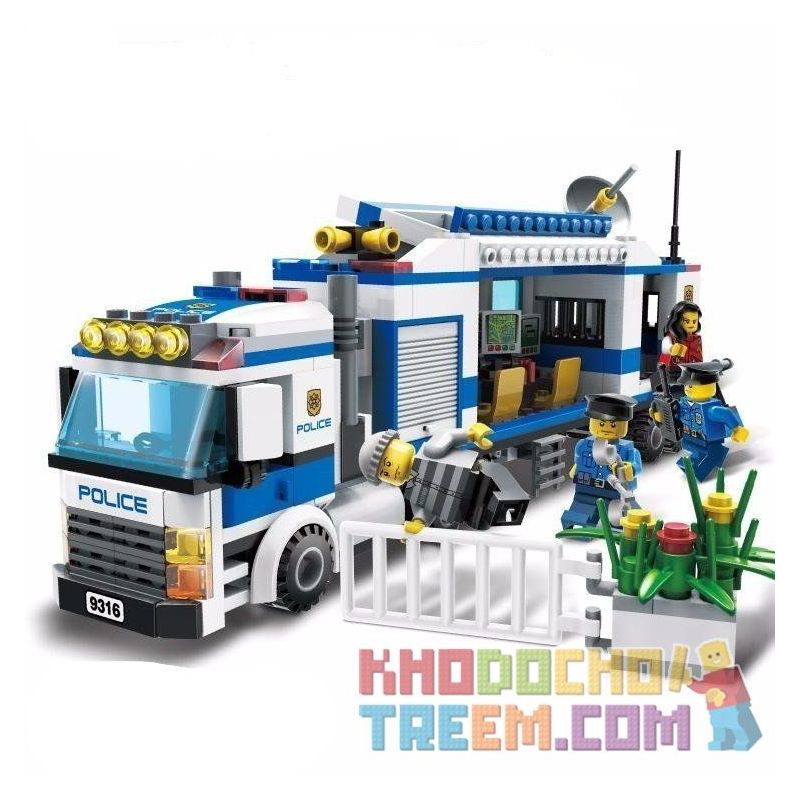 GUDI 9316 non  TRẠM CẢNH SÁT LƯU ĐỘNG bộ đồ chơi xếp lắp ráp ghép mô hình City Thành Phố 407 khối