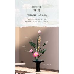 CaDA DoubleE C59024 Xếp hình lắp ráp ghép mô hình Nghệ thuật cắm hoa theo chủ nghĩa Livtist Trung Quốc: Zhixia