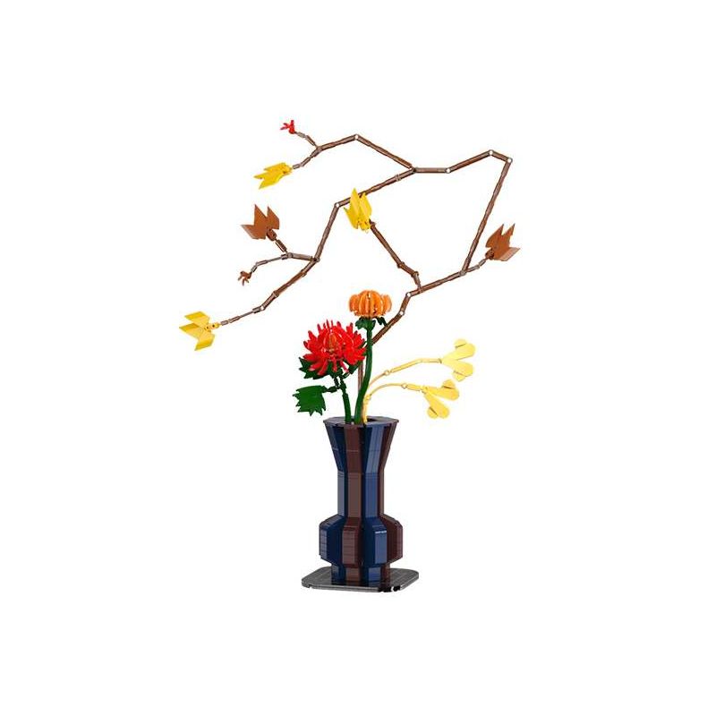 CaDA DoubleE C59025 Xếp hình lắp ráp ghép mô hình Nghệ thuật cắm hoa theo trường phái Livtist Trung Quốc: Huaiqiu