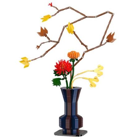 CaDA DoubleE C59025 Xếp hình lắp ráp ghép mô hình Nghệ thuật cắm hoa theo trường phái Livtist Trung Quốc: Huaiqiu