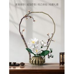 CaDA DoubleE C59025 Xếp hình lắp ráp ghép mô hình Nghệ thuật cắm hoa theo trường phái Livtist Trung Quốc: Huaiqiu