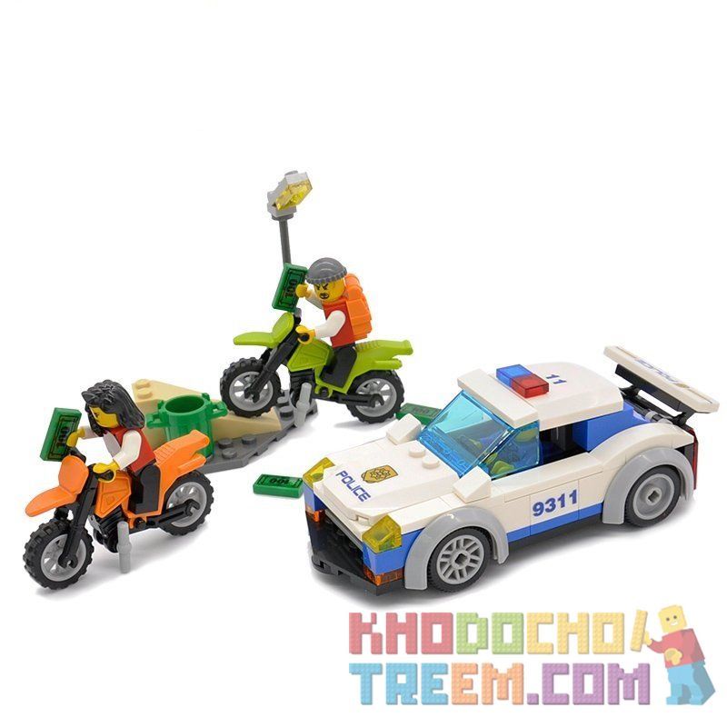 GUDI 9311 Xếp hình kiểu  CITY Police Chasing Cảnh Sát Truy đuổi Mô Tô Cướp 158 khối