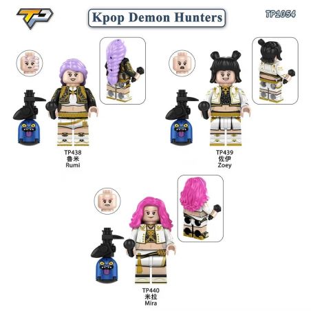 TP TP1054 TP TP438 TP TP439 TP TP440 KPop Demon Hunters Xếp hình lắp ráp ghép mô hình Thợ săn phù thủy Kpop 3 nhân vật nhỏ