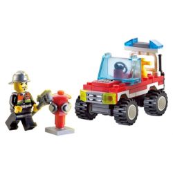 Enlighten 901 Qman 901 non  XE BẢO DƯỠNG TRỤ CỨU HỎA bộ đồ chơi xếp lắp ráp ghép mô hình City FIRE RESCUE MAINTENANCE VEHICLE Thành Phố 62 khối