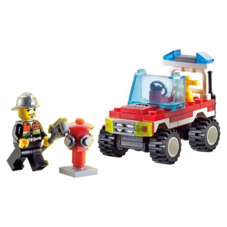 Enlighten 901 Qman 901 non  XE BẢO DƯỠNG TRỤ CỨU HỎA bộ đồ chơi xếp lắp ráp ghép mô hình City FIRE RESCUE MAINTENANCE VEHICLE Thành Phố 62 khối