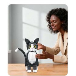 ZHEGAO 662501 Xếp hình lắp ráp ghép mô hình mèo tuxedo