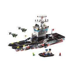 Enlighten 826 Qman 826 non  TÀU SÂN BAY bộ đồ chơi xếp lắp ráp ghép mô hình Military Army COMBATZONES AIRCRAFT CARRIER Quân Sự Bộ Đội 508 khối