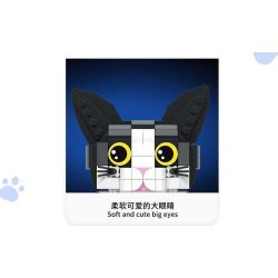 ZHEGAO 662501 Xếp hình lắp ráp ghép mô hình mèo tuxedo