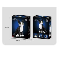 ZHEGAO 662501 Xếp hình lắp ráp ghép mô hình mèo tuxedo