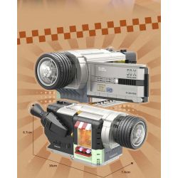 ZHEGAO 662505 Xếp hình lắp ráp ghép mô hình Máy nghe nhạc DV cổ điển