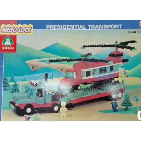 mego·lock 6403 Xếp hình lắp ráp ghép mô hình vận chuyển trực thăng