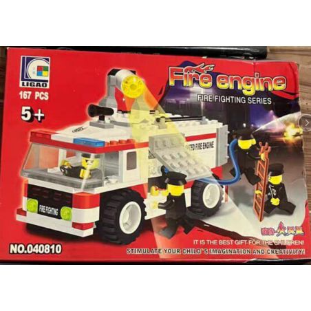 WANGE LIGAO Dr.Luck 040810 Xếp hình lắp ráp ghép mô hình xe cứu hỏa