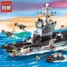 Enlighten 826 Qman 826 non  TÀU SÂN BAY bộ đồ chơi xếp lắp ráp ghép mô hình Military Army COMBATZONES AIRCRAFT CARRIER Quân Sự Bộ Đội 508 khối