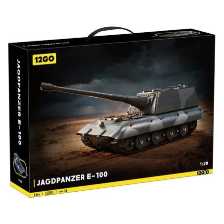 12GO 97018 Jagopanzer E-100 Xếp hình lắp ráp ghép mô hình Pháo chống tăng E-100 1:28