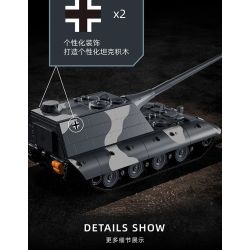 12GO 97018 Jagopanzer E-100 Xếp hình lắp ráp ghép mô hình Pháo chống tăng E-100 1:28