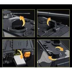 12GO 97018 Jagopanzer E-100 Xếp hình lắp ráp ghép mô hình Pháo chống tăng E-100 1:28