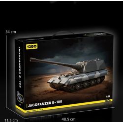 12GO 97018 Jagopanzer E-100 Xếp hình lắp ráp ghép mô hình Pháo chống tăng E-100 1:28