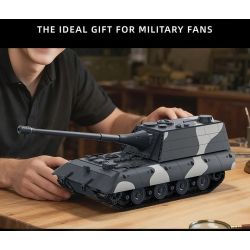 12GO 97018 Jagopanzer E-100 Xếp hình lắp ráp ghép mô hình Pháo chống tăng E-100 1:28