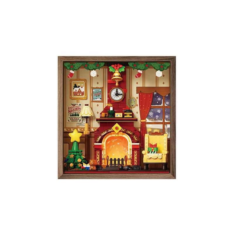 Wekki 516165 Xếp hình lắp ráp ghép mô hình Độc quyền Giáng sinh: Lò sưởi mùa đông ấm áp