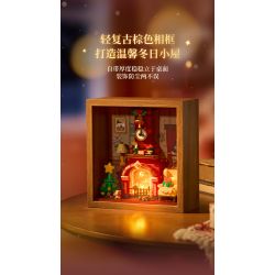 Wekki 516165 Xếp hình lắp ráp ghép mô hình Độc quyền Giáng sinh: Lò sưởi mùa đông ấm áp