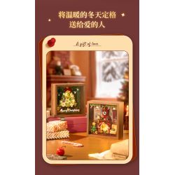 Wekki 516165 Xếp hình lắp ráp ghép mô hình Độc quyền Giáng sinh: Lò sưởi mùa đông ấm áp