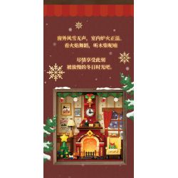 Wekki 516165 Xếp hình lắp ráp ghép mô hình Độc quyền Giáng sinh: Lò sưởi mùa đông ấm áp