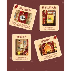 Wekki 516165 Xếp hình lắp ráp ghép mô hình Độc quyền Giáng sinh: Lò sưởi mùa đông ấm áp