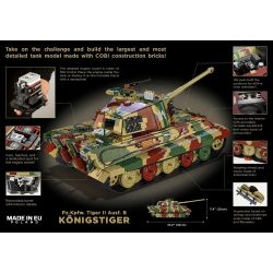 COBI 2808 Tiger II Königstiger Xếp hình lắp ráp ghép mô hình Xe tăng hạng nặng King Tiger 1:12