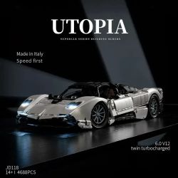 small angle JD118 Pagani Utopia Car Xếp hình lắp ráp ghép mô hình Xe thể thao Pagani Utopia 1:8
