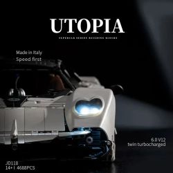 small angle JD118 Pagani Utopia Car Xếp hình lắp ráp ghép mô hình Xe thể thao Pagani Utopia 1:8